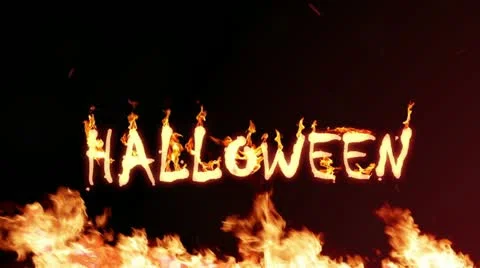 Halloween in fire Stock Footage 12169663