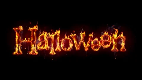 Halloween fire letters Stock Footage 249844827