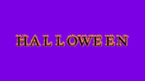 Halloween fire text effect violet background Stock Footage 136196907