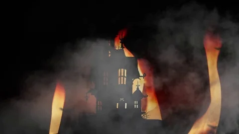 Halloween flames background Stock Footage 80200596