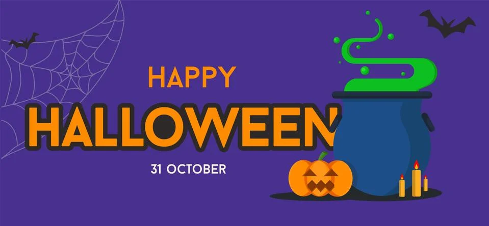 Halloween flat  background Stock Illustration