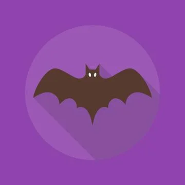 Halloween Flat Icon. Bat Stock Illustration