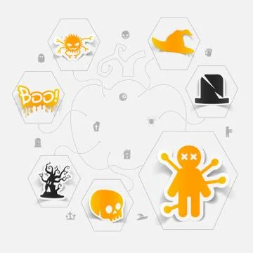 Halloween flat infographic Stock Illustration