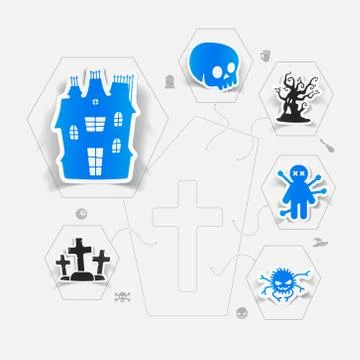 Halloween flat infographic Stock Illustration