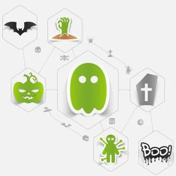 Halloween flat infographic Stock Illustration
