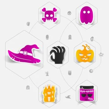 Halloween flat infographic Stock Illustration