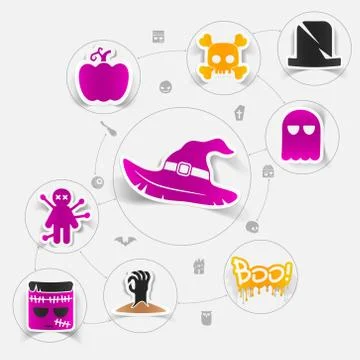 Halloween flat infographic Stock Illustration