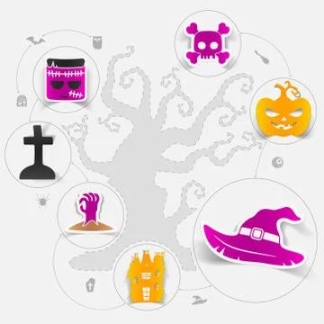 Halloween flat infographic Stock Illustration