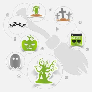Halloween flat infographic Stock Illustration