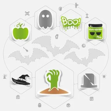 Halloween flat infographic Stock Illustration
