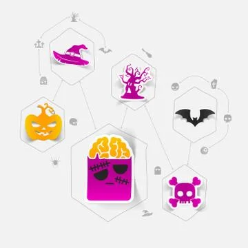 Halloween flat infographic Stock Illustration