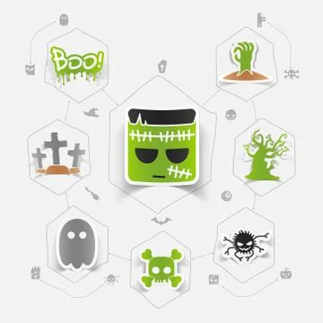 Halloween flat infographic Stock Illustration