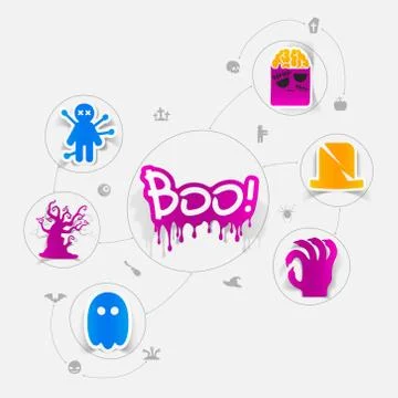 Halloween flat infographic Stock Illustration