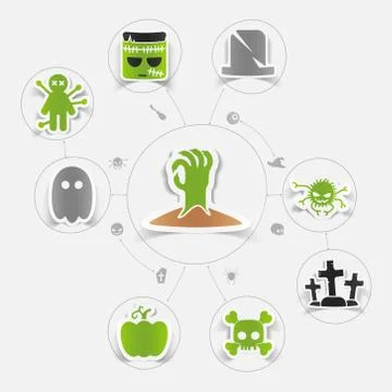 Halloween flat infographic Stock Illustration