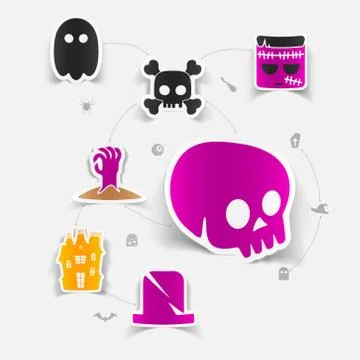 Halloween flat infographic Stock Illustration