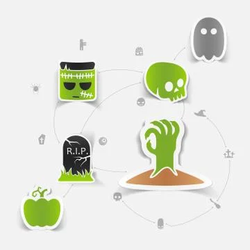 Halloween flat infographic Stock Illustration