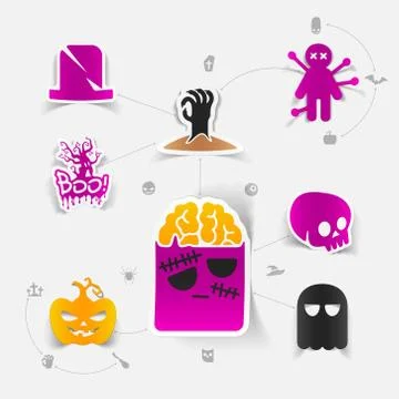 Halloween flat infographic Stock Illustration