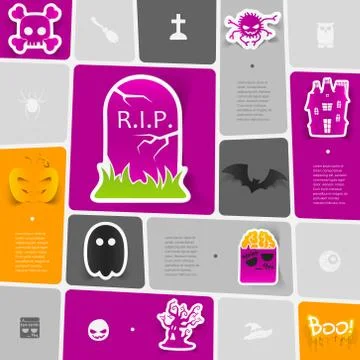 Halloween flat infographic Stock Illustration