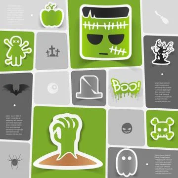 Halloween flat infographic Stock Illustration