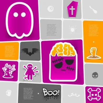 Halloween flat infographic Stock Illustration