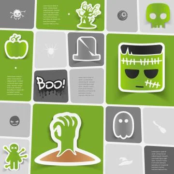 Halloween flat infographic Stock Illustration