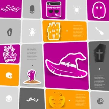 Halloween flat infographic Stock Illustration