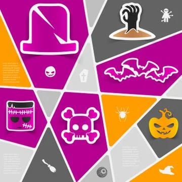 Halloween flat infographic Stock Illustration
