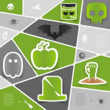 Halloween flat infographic Stock Illustration