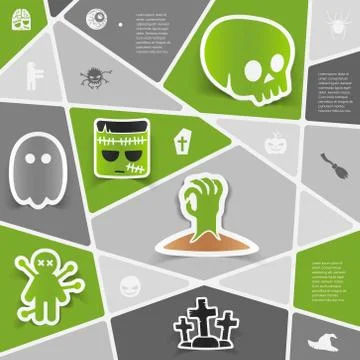 Halloween flat infographic Stock Illustration
