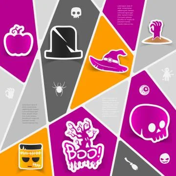 Halloween flat infographic Stock Illustration