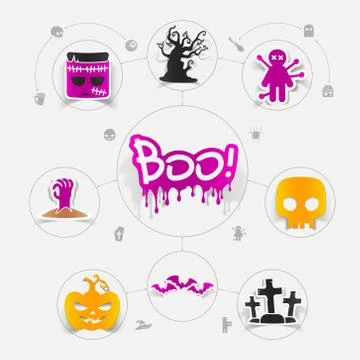 Halloween flat infographic Stock Illustration