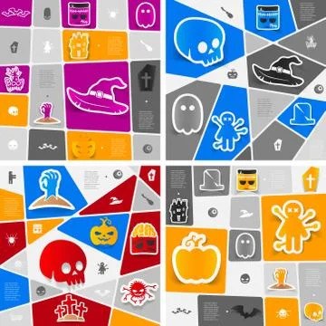 Halloween flat infographic Stock Illustration