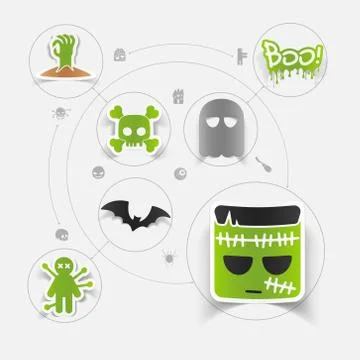 Halloween flat infographic Stock Illustration