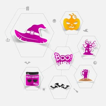 Halloween flat infographic Stock Illustration