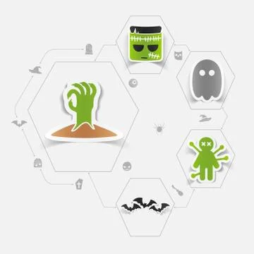 Halloween flat infographic Stock Illustration
