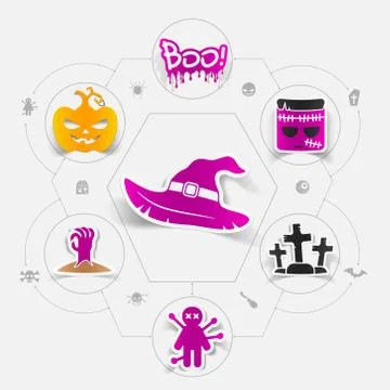 Halloween flat infographic Stock Illustration
