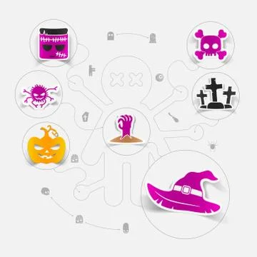 Halloween flat infographic Stock Illustration