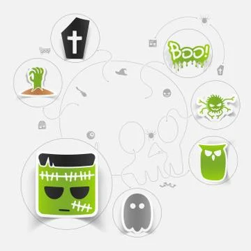 Halloween flat infographic Stock Illustration
