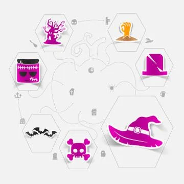 Halloween flat infographic Stock Illustration