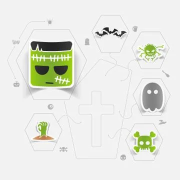 Halloween flat infographic Stock Illustration