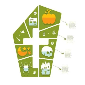 Halloween flat infographic Stock Illustration