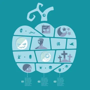 Halloween flat infographic Stock Illustration