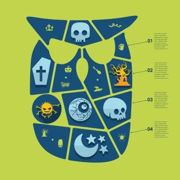 Halloween flat infographic Stock Illustration