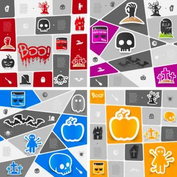 Halloween flat infographic Stock Illustration