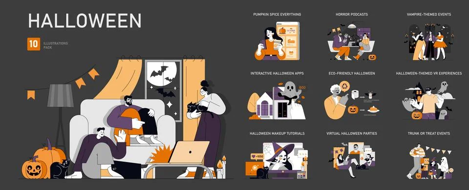 Halloween. Flat Vector Illustration 库存插图
