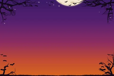 Halloween Flying Bats Frame with Copy Space Stock Illustration