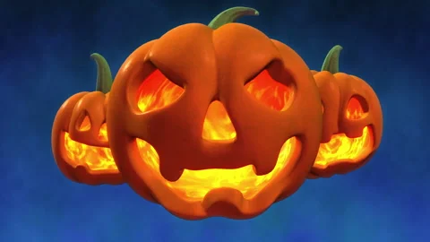 Halloween flying pumpkins Stock Footage 140626245