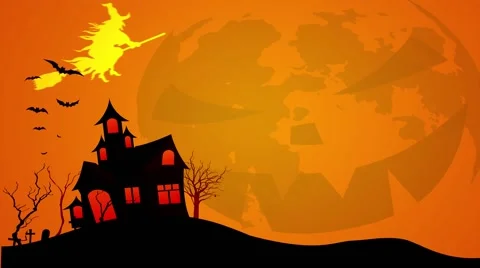 Halloween flying witch Stock Footage 42600256