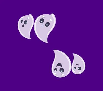 Halloween font, ghosts as boo quotation marks Stock Illustration