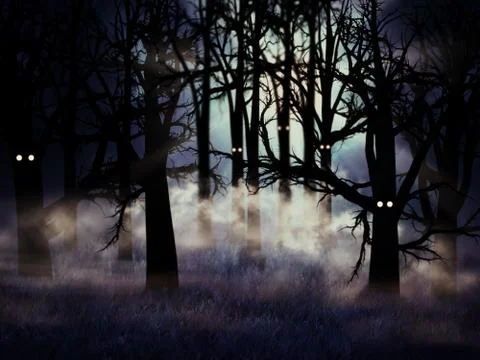 Halloween forest Stock Illustration